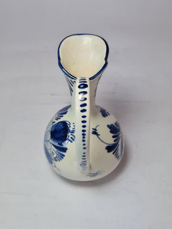 Кувшин винтажный Delft Blue, дельфтский фарфор с цветочным рисунком в синих тонах, Голландия, 1960-70гг.