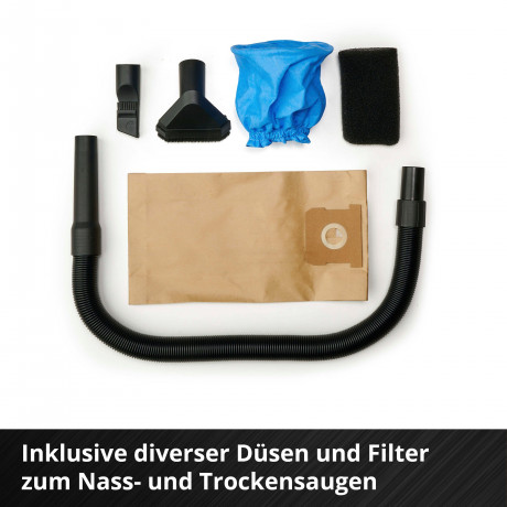 Einhell Einhell Nass-Trocken-Akkusauger TE-VC 18/10 Li-Solo, 900 W, mit Beutel, Power X-Change, ohne Akku und Ladegerat  Беспроводной пылесос Einhell для влажной и сухой уборки TE-VC 18/10 Li-Solo, 900 Вт, с сумкой, Power X-Change, без аккумулятора и заря