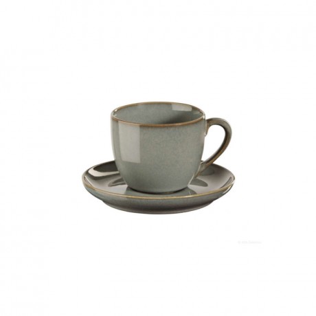 ASA SELECTION ASA Saisons Eucalyptus Espressotasse mit Untertasse 0,09 L / h: 5,5 cm Чашка для эспрессо ASA Saisons Eucalyptus с блюдцем 0,09 л / высота: 5,5 см