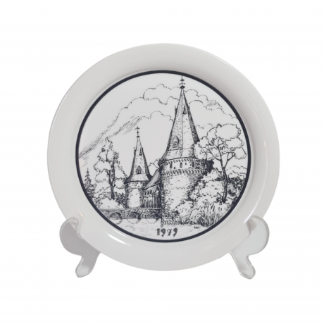 Тарелка декоративная винтажная Forstenberg "Замок Хааг. 1979", в заводской упаковке, фарфор, 19.5 см, Германия, 1970-80гг.