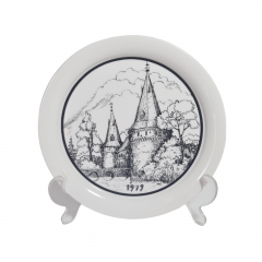 Тарелка декоративная винтажная Forstenberg "Замок Хааг. 1979", в заводской упаковке, фарфор, 19.5 см, Германия, 1970-80гг.