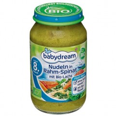 babydream Bio Menu Nudeln in Rahm-Spinat mit Bio-Lachs 220 г