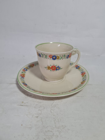 Кофейная пара винтажная Altrohlau с цветочным узором, фарфор, Германия, 1970-80гг.