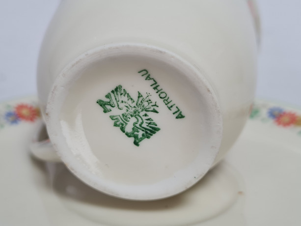 Кофейная пара винтажная Altrohlau с цветочным узором, фарфор, Германия, 1970-80гг.