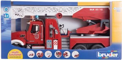 Bruder bruder 02821 MACK Granite Feuerwehrleiterwagen mit Pumpe bruder 02821 MACK Гранитная пожарная автолестница с насосом
