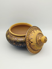 Сахарница винтажная Marbella, терракотовые оттенки, керамика, 16 х 14 см, Испания, 1970-80гг.