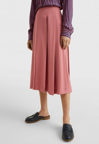 Tommy Hilfiger MONOGRAM EMBROIDERY MIDI  A-line skirt english pink MONOGRAM EMBROIDERY МИДИ Юбка А-силуэта английский розовый