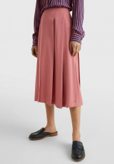 Tommy Hilfiger MONOGRAM EMBROIDERY MIDI  A-line skirt english pink MONOGRAM EMBROIDERY МИДИ Юбка А-силуэта английский розовый