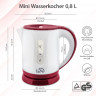 T24 T24 Reise-Wasserkocher Mini Wasserkocher Reisewasserkocher 0,8 Liter /1100 Watt Kettle ROT, 1100 W  Дорожный чайник T24, мини-чайник, дорожный чайник, 0,8 л/1100 Вт, чайник RED, 1100 Вт
