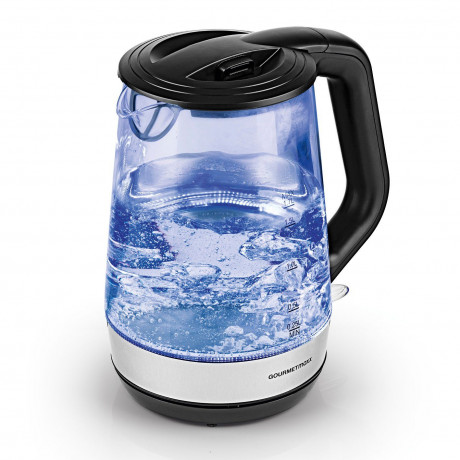 GOURMETmaxx GOURMETmaxx Wasserkocher Glas-Wasserkocher 1,7l Edelstahl/schwarz, 1.7 l, 2200,00 W  Чайник GOURMETmaxx стеклянный чайник 1,7л нержавеющая сталь/черный, 1,7 л, 2200,00 Вт