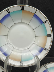 Тарелки винтажные Eschenbach / Коллекция Living Colours, с ярким декором, фарфор, 4 шт., 11 см, Германия, 1970-80гг.