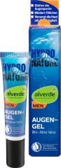 alverde NATURKOSMETIK MEN Hydro Nature Augen Gel Гель для глаз 3 в 1 с экстрактом авокадо и алое вера, 15 мл