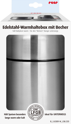 Reer Nahrung с Beche Термос из Нержавеющий Стали для Детского Питания, 350ml, 1 шт