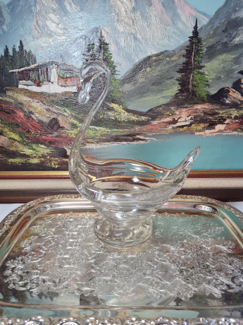 Чаша винтажная Murano в форме лебедя, муранское стекло, 19 x 16,5 x 26 см, Италия, 1960-1970гг.