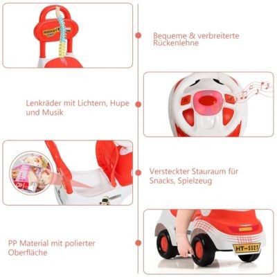 COSTWAY Rutschauto zum Rutschen Schieben Reiten Поездка на слайд-машине для катания на слайде