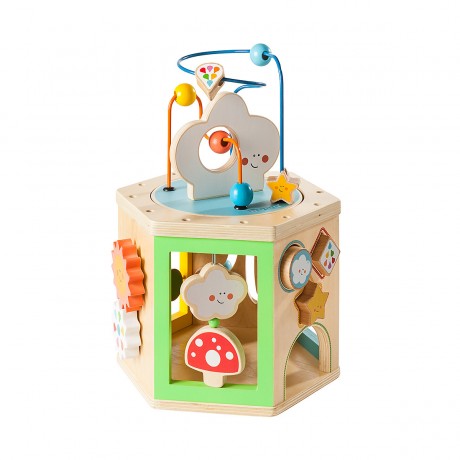 howa Motorikwurfel aus Holz my rainbow Деревянный кубик для моторики моя радуга