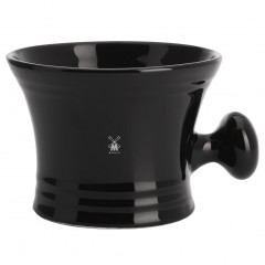 Muhle Rasiertopf Porzellan, schwarz, mit Griff  Баночка для бритья фарфоровая, черная, с ручкой
