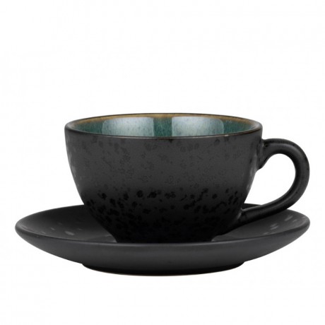 Bitz Bitz Gastro black / green Tasse 0,22 L mit Untertasse 2-tlg. Битц Гастро черный/зеленый Чашка 0,22 л с блюдцем 2 шт.
