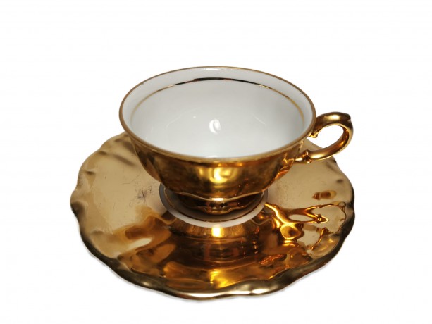 Mayer Wiesau Bavaria 1840, Коллекционная Кофейная пара с позолотой Баварская мануфактура