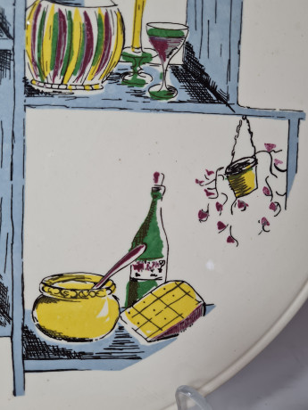 Echt dom Keramik Винтажное керамическое блюдо с ручками, 34см, Германия, 1960-70гг.