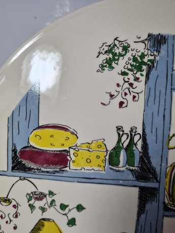 Echt dom Keramik Винтажное керамическое блюдо с ручками, 34см, Германия, 1960-70гг.