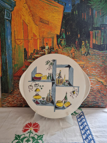 Echt dom Keramik Винтажное керамическое блюдо с ручками, 34см, Германия, 1960-70гг.