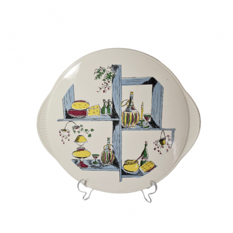 Echt dom Keramik Винтажное керамическое блюдо с ручками, 34см, Германия, 1960-70гг.