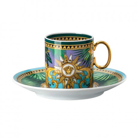 Rosenthal meets Versace Rosenthal Versace Jungle Animalier Espressoobertasse 0,10 L mit Espressountertasse 12,5 cm 2-tlg. Чашка для эспрессо Rosenthal Versace Jungle Animalier 0,10 л с блюдцем для эспрессо 12,5 см, 2 предмета.