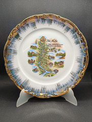 Тарелка декоративная винтажная Bavaria "Достопримечательности Идар-Оберштайна", фарфор, 27 см, Германия, 1970-80гг.