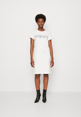 Tommy Hilfiger ROPE PUFF PRINT KNEE Jersey dress ecru ROPE PUFF PRINT KNEE Платье из джерси экрю