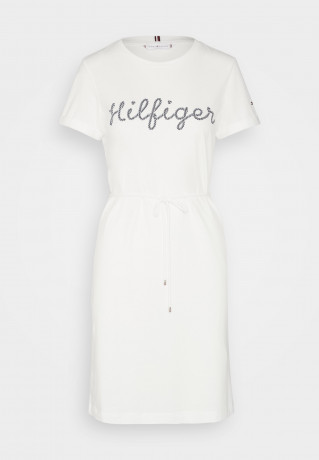 Tommy Hilfiger ROPE PUFF PRINT KNEE Jersey dress ecru ROPE PUFF PRINT KNEE Платье из джерси экрю