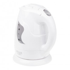 Adler Adler Wasserkocher AD 08w, 1 l, 850,00 W, kabellos, mit Abschaltautomatik, fur Reisen, Weiss  Чайник Adler AD 08w, 1 л, 850,00 Вт, беспроводной, с автоотключением, для путешествий, белый
