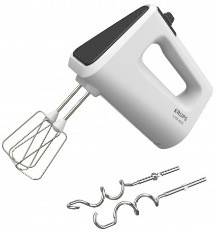 Krups Krups Handmixer GN4001 3 Mix 4000, 450 W, Turbo- und Auswurf-Funktion, inkl. 2 Ruhrbesen und 2 Knethaken  Ручной миксер Krups GN4001 3 Mix 4000, 450 Вт, турбонаддув и функция выброса, включая 2 венчика и 2 насадки для теста