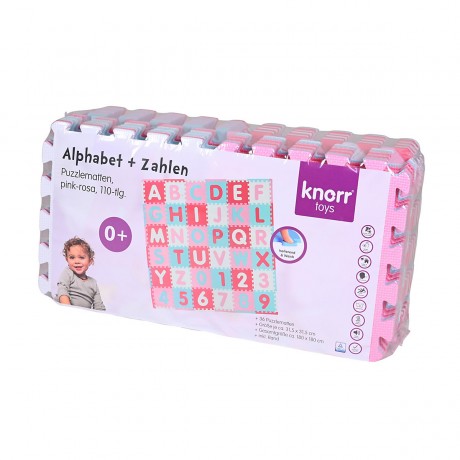 KNORR Toys Puzzlematte Alphabet + Zahlen pink-rosa Коврик-пазл алфавит+цифры розовый-розовый
