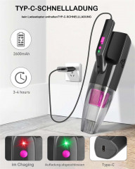 Yoyaxi Akku-Handstaubsauger Tragbarer Handstaubsauger von Hoover, 3-Stunden-Akkubetrieb fur das Heimtierburo Беспроводной ручной пылесос Yoyaxi Портативный ручной пылесос Hoover, 3 часа работы от аккумулятора, для офиса с домашними животными