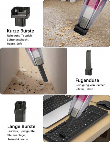 Yoyaxi Akku-Handstaubsauger Tragbarer Handstaubsauger von Hoover, 3-Stunden-Akkubetrieb fur das Heimtierburo  Беспроводной ручной пылесос Yoyaxi Портативный ручной пылесос Hoover, 3 часа работы от аккумулятора, для офиса с домашними животными