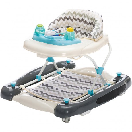fillikid Lauflerngerat mit Schaukelfunktion grau mit Zick-Zack Einhang Ходунки с функцией качания