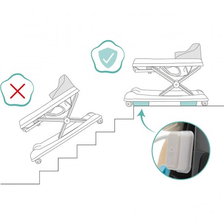 fillikid Lauflerngerat mit Schaukelfunktion grau mit Zick-Zack Einhang Ходунки с функцией качания
