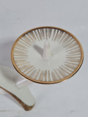 Подсвечник винтажный Alka Kunst Bavaria, белый фарфор с позолоченным декором, 26 x 6 x 11 см, Германия, 1960-70гг.