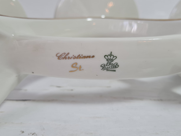 Подсвечник винтажный Alka Kunst Bavaria, белый фарфор с позолоченным декором, 26 x 6 x 11 см, Германия, 1960-70гг.