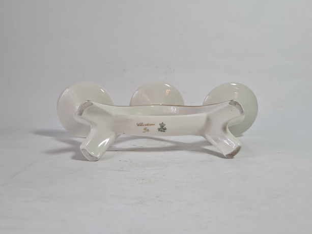 Подсвечник винтажный Alka Kunst Bavaria, белый фарфор с позолоченным декором, 26 x 6 x 11 см, Германия, 1960-70гг.