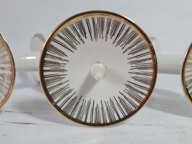 Подсвечник винтажный Alka Kunst Bavaria, белый фарфор с позолоченным декором, 26 x 6 x 11 см, Германия, 1960-70гг.