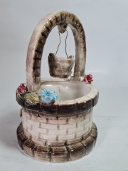 Фигурка винтажная "Колодец с ведром" Capodimonte, серо-коричневая керамика, 10 x 16 см, Италия, 1960-1970гг.