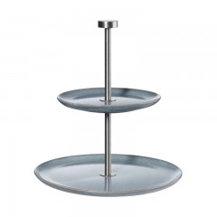 ASA SELECTION ASA Saisons Denim Etagere zweistufig h: 25 cm Oberer Teller: 15 cm / Unterer Teller: 22 cm Подставка для торта ASA Saisons Denim, двухъярусная, высота: 25 см, верхняя тарелка: 15 см, нижняя тарелка: 22 см.