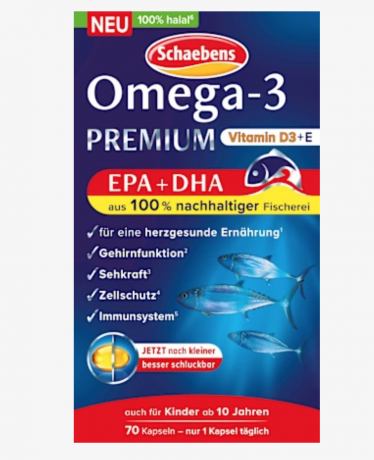 Schaebens Omega-3 Premium Fiscol Kapseln 70 St, 40 g Омега-3 премиум-класса, 70 капсул