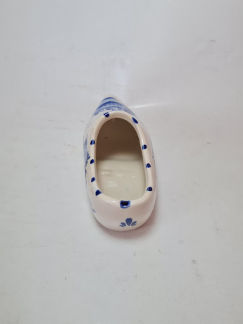 Delft Blue Holland Декоративный башмачок с синим рисунком ручной работы, дельфтский фарфор, 7 x 15 см, Голландия, 1960-70гг.