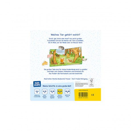 Ravensburger ministeps: Mein grosses Tiere Puzzle-Spielbuch ministeps: Моя книга-головоломка с большими животными