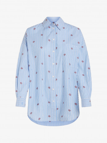Tommy Hilfiger STRIPE NEW OVERSZD Button-down blouse heritage STRIPE NEW OVERSZD Блузка на пуговицах наследство