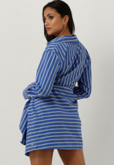 Tommy Hilfiger CO STRIPE SHORT WRAP Shirt dress blauw CO STRIPE SHORT WRAP Платье-рубашка синий и белый