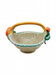 Конфетница винтажная Georgenthal / Коллекция Cherry в виде корзинки с ручкой, керамика, 21 х 20.5 см, Германия, 1970-80гг.